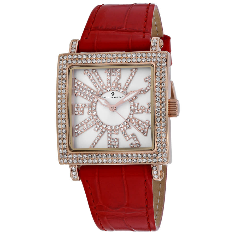 Christian Van Sant Lumina Quartz Silver Dial Ladies Watch Cv0243 In Gold Tone,pink,red,rose Gold Tone,silver Tone