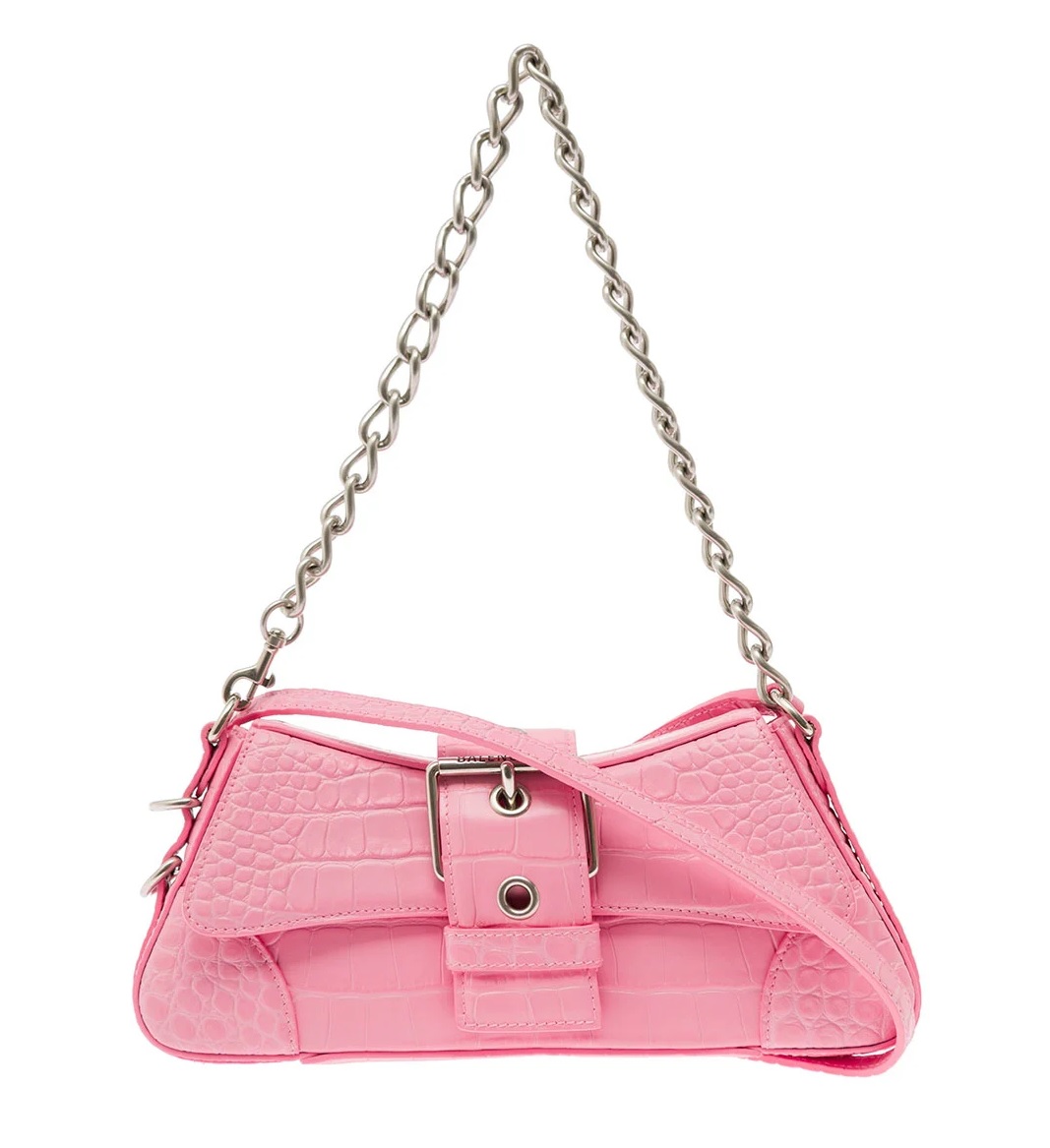 Balenciaga Lindsay Bag With Shoulder Strap In Soft Matt Calfskin Pink