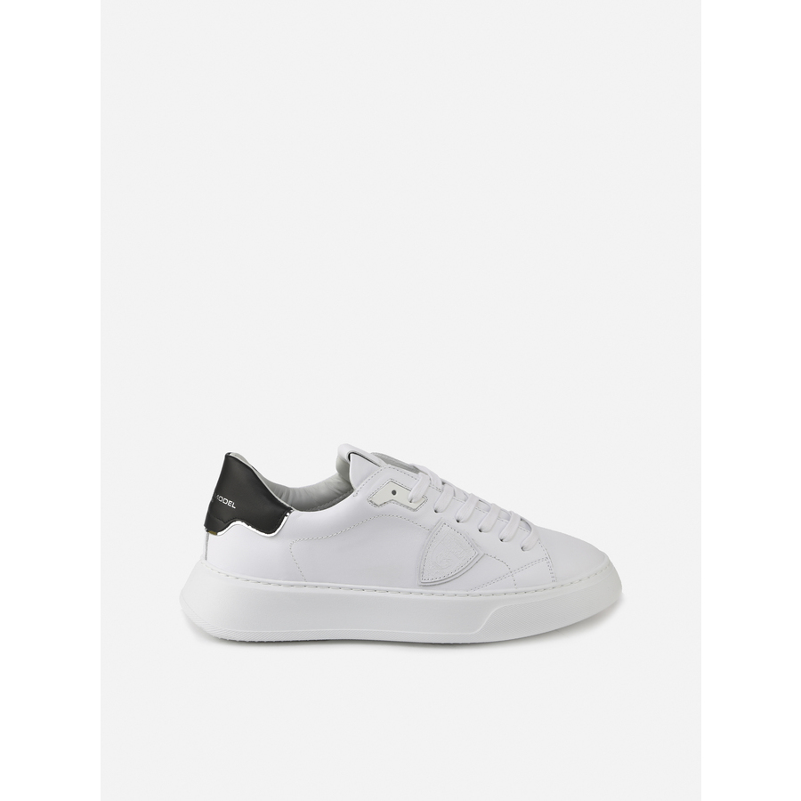 Philippe Model Temple Low Sneakers In White Leather