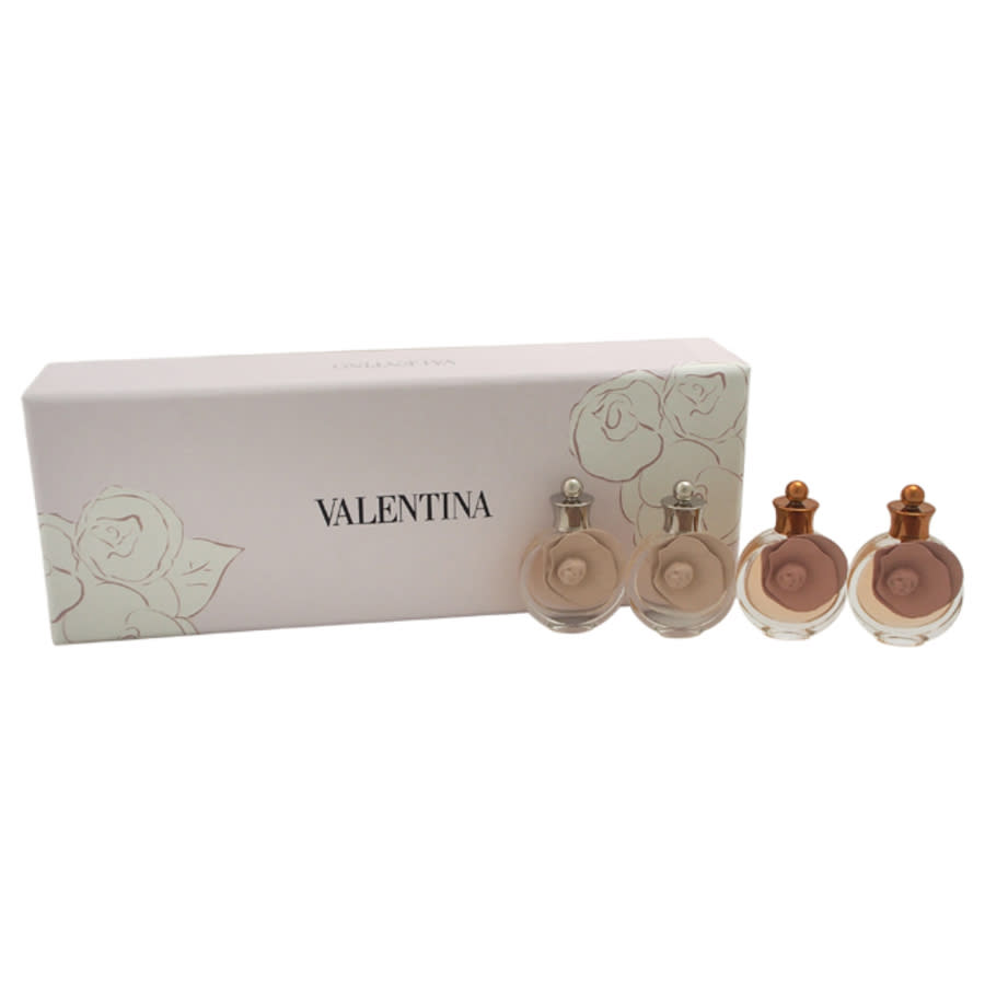 Valentino Valentina Variety By  For Women - 4 Pc Fragrances Gift Set 0.14oz X 2 Edp Splash In Orange,white