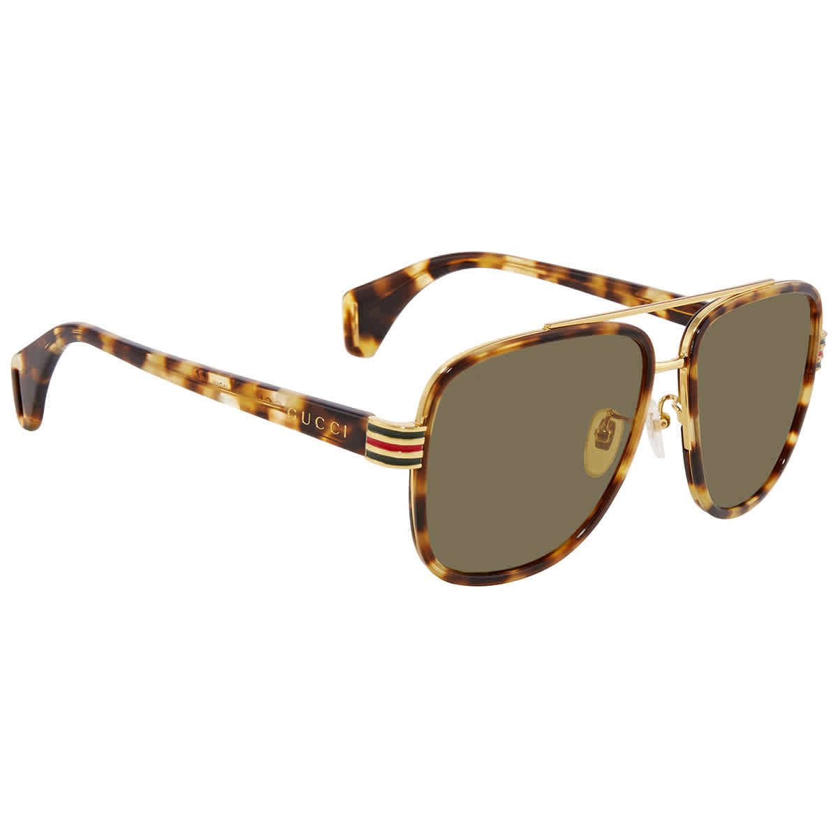 Click to view more detailed imagery on our partner's website Gucci Green Aviator Mens Sunglasses Gg0448s00558