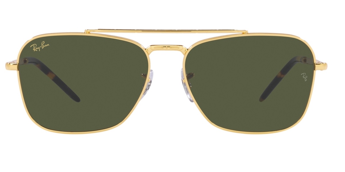 Ray Ban Rb3636 919631 Navigator Sunglasses In Gold / Green