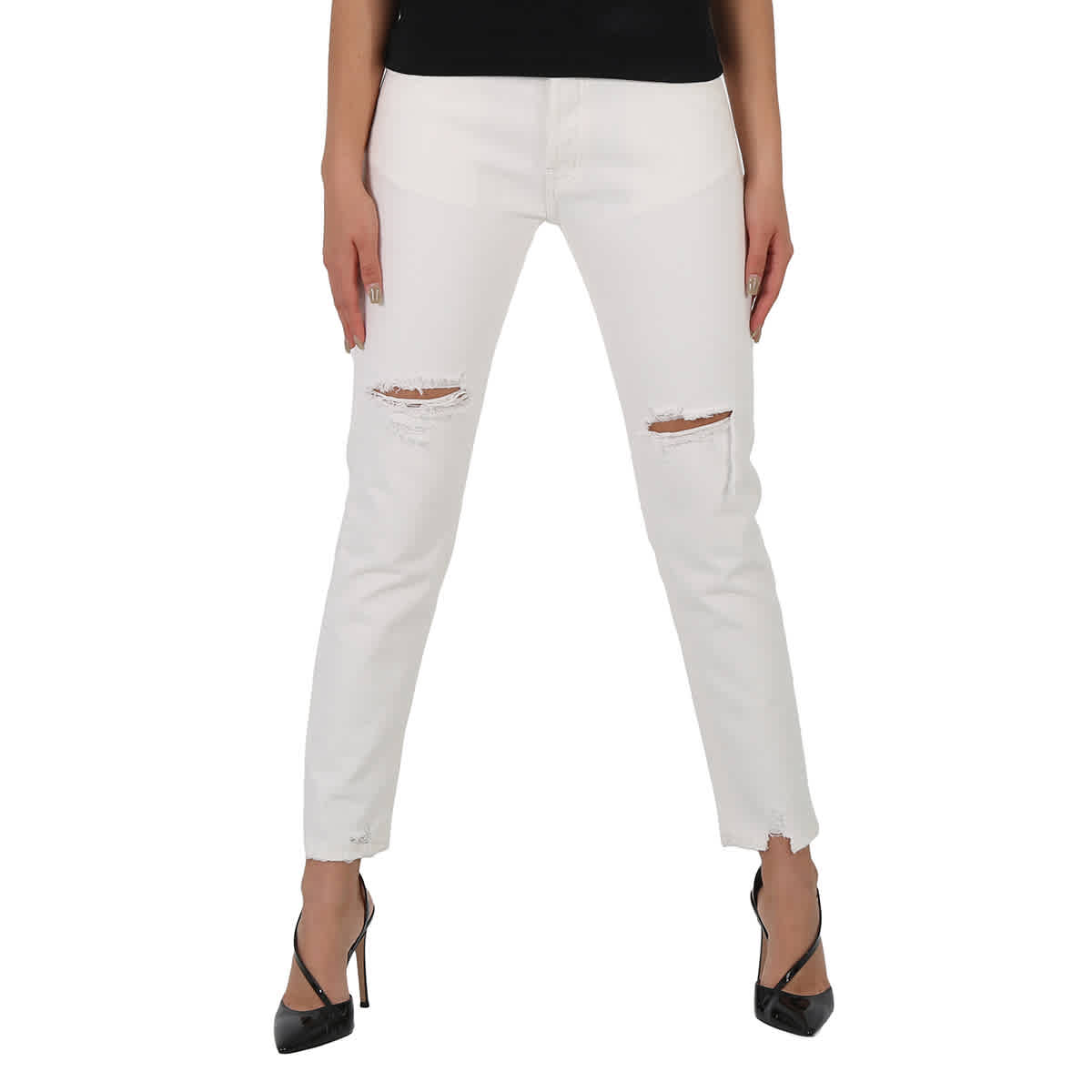 Filles À Papa Filles A Papa Tomboy Jeans In Off White/red
