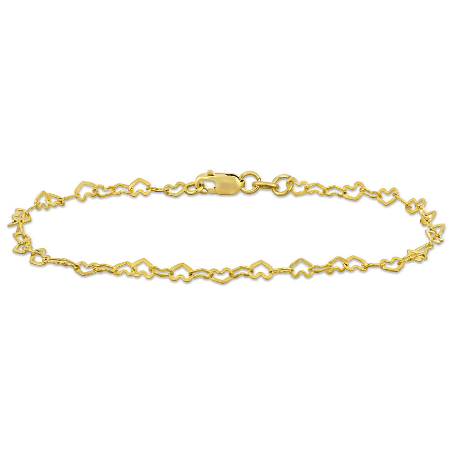 Amour 3mm Heart Link Bracelet In 14k Yellow Gold - 7.5 In.