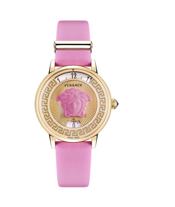 Versace Medusa Icon Watch In Gold / Gold Tone / Pink / White