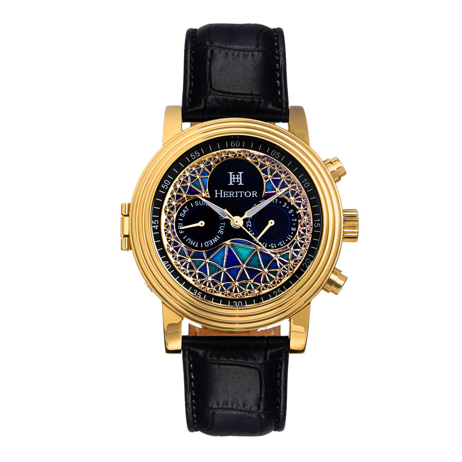 Heritor Legacy Automatic Multi-color Dial Mens Watch Herhr9703 In Black / Gold Tone