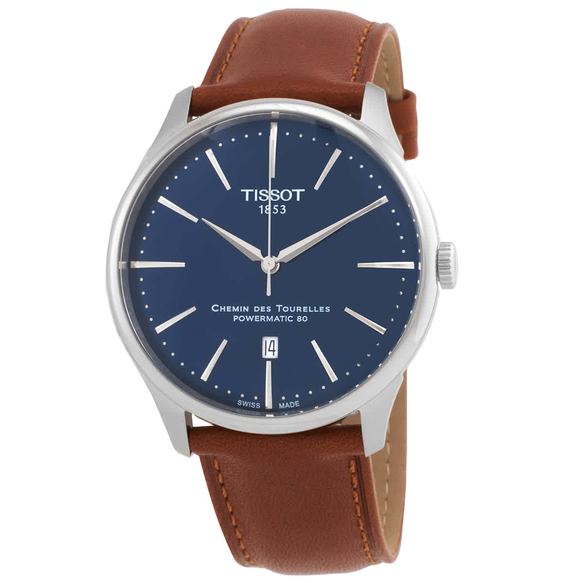 Tissot Chemin Des Tourelles Powermatic 80 Watch, 39mm In Blue / Brown