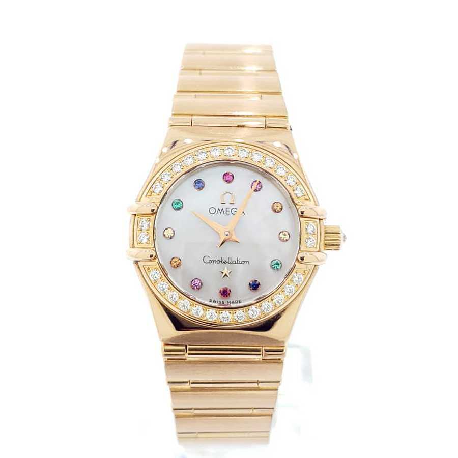 Pre-owned Omega Constellation Iris Ladies Quartz Watch 1160.79.00 In Gold / Gold Tone / Rose / Rose Gold / Rose Gold Tone / White