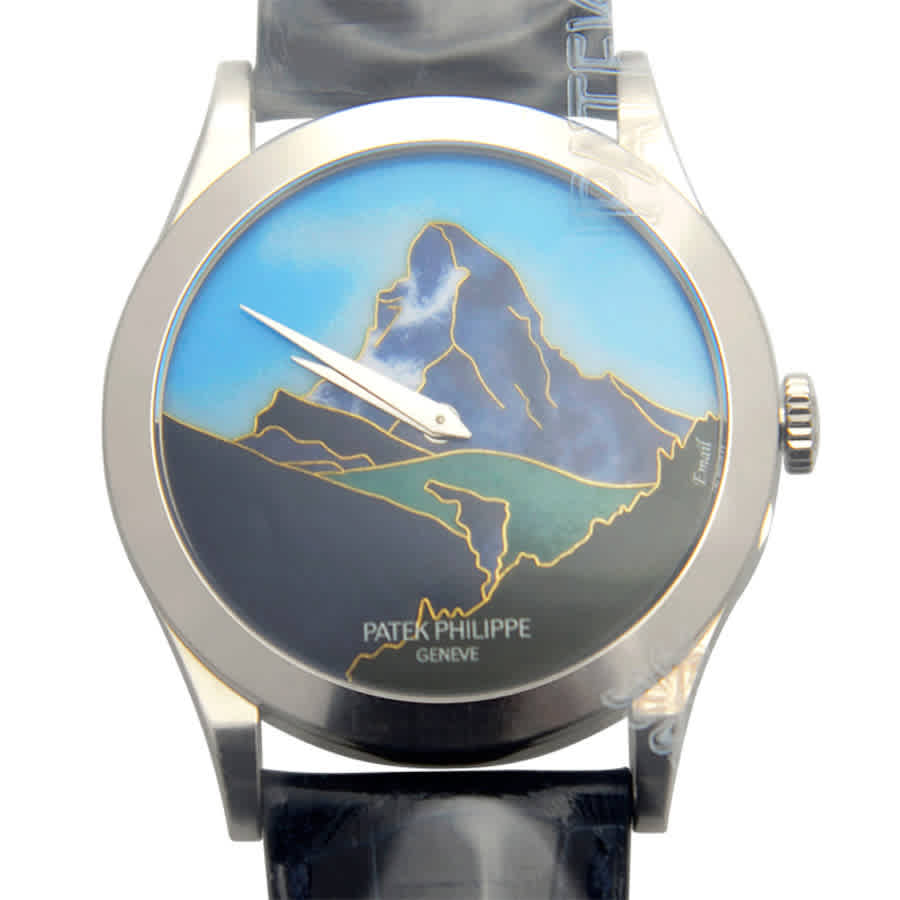 Shop Patek Philippe Calatrava Rare Handcrafts Automatic Blue Dial Men's Watch 5089g-030 In Blue / Gold / White