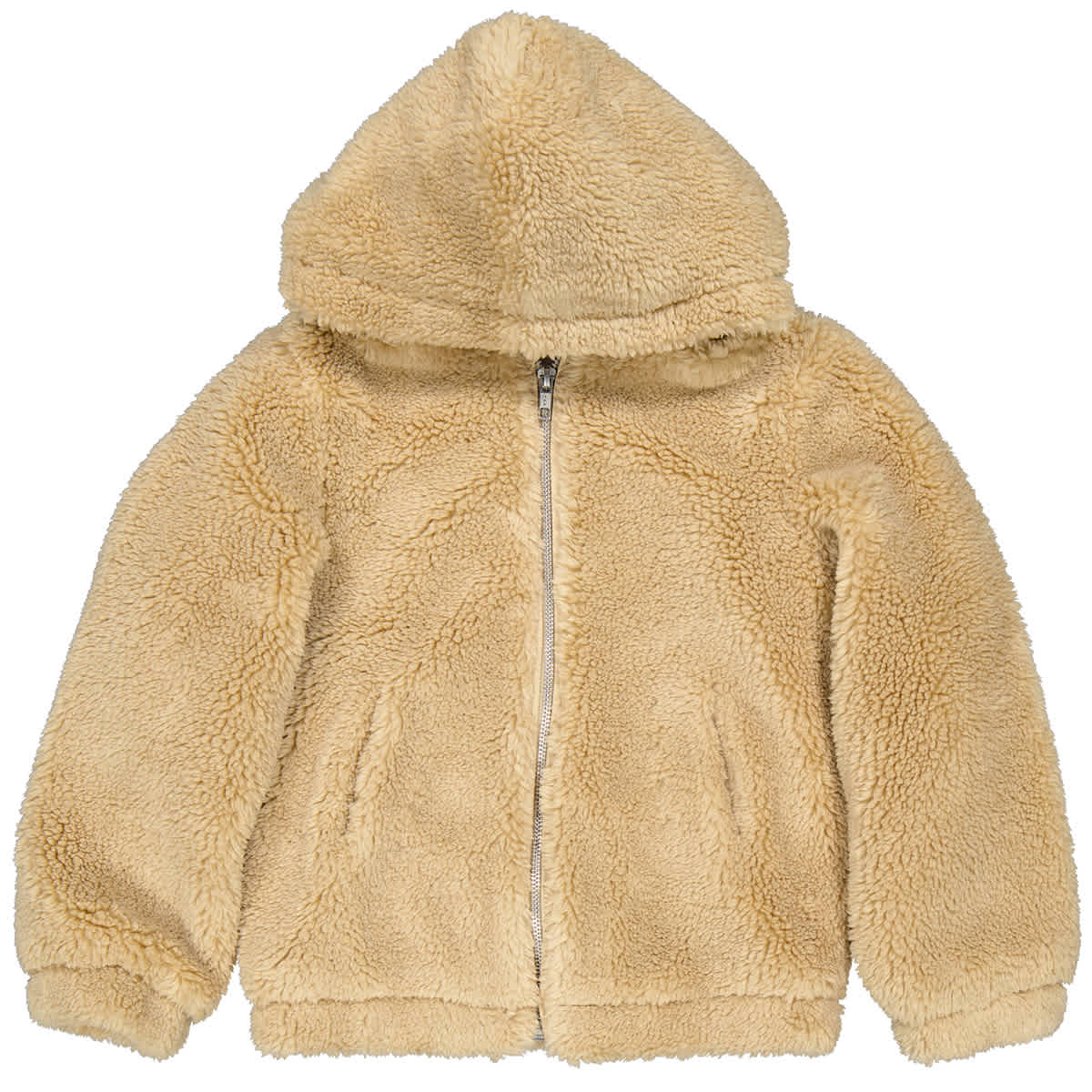 Bonton Kids'  Girls Recycled Faux Fur Jacket In Biche