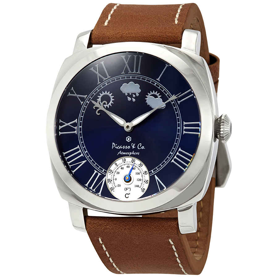 Picasso And Co Atmosphere Navy Blue Dial Mens Watch Pwatmbls In Blue / Brown / Navy / Silver