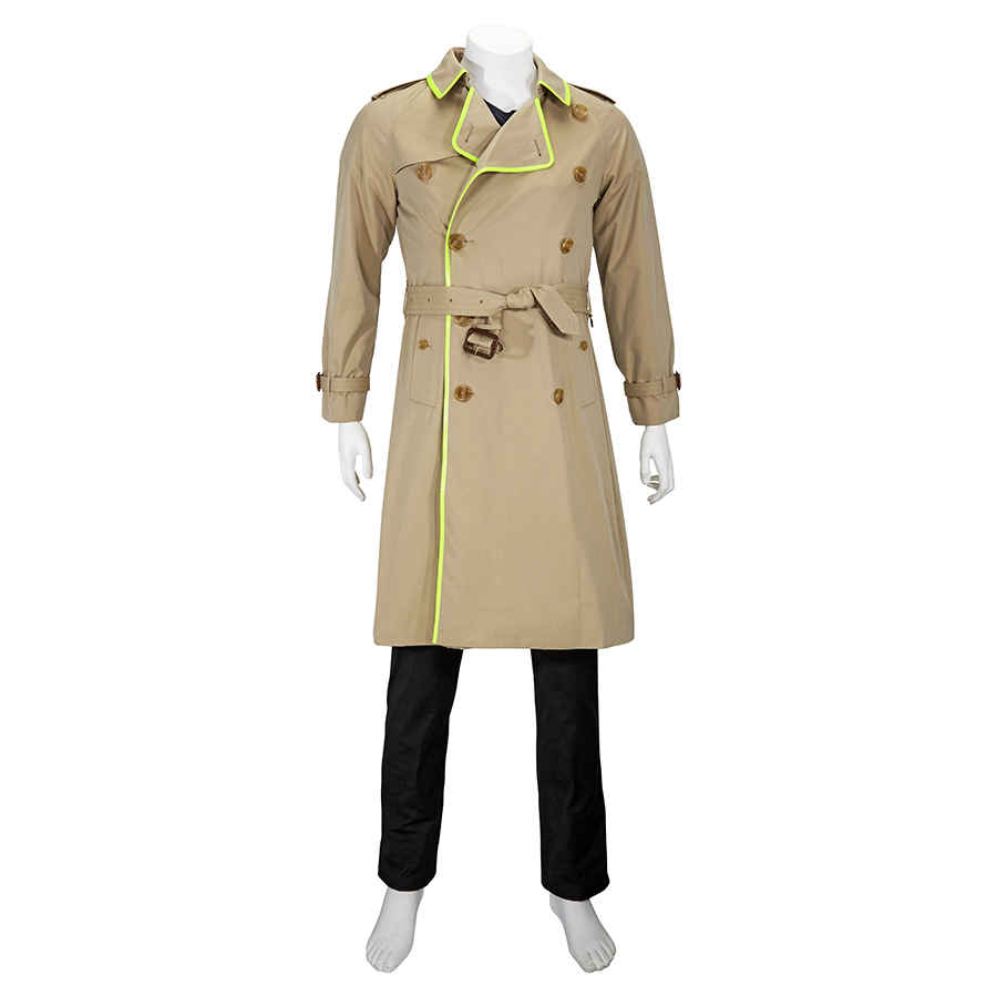 Burberry Mens Tape Detail Cotton Gabardine Trench Coat In Yellow