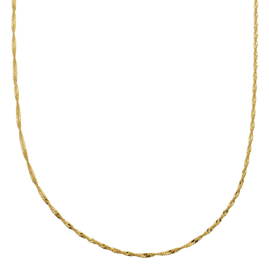 Classic Treasures 10k Italian Solid Yellow Gold Singapore Chain 18'' In Gold Tone,yellow