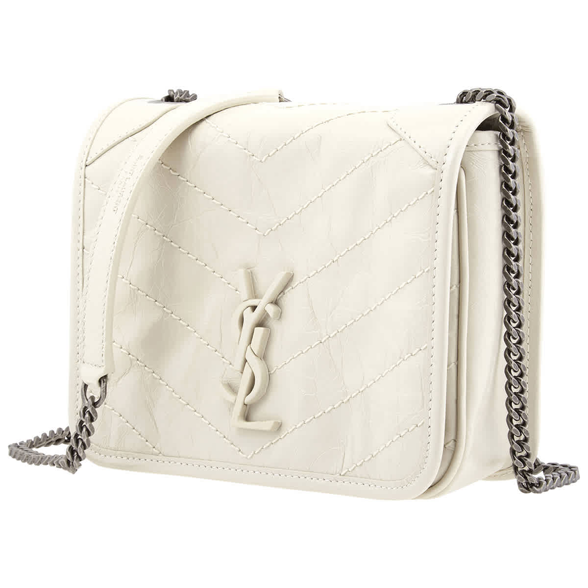 Saint Laurent White Ysl Chain Wallet Crossbody Bag ModeSens