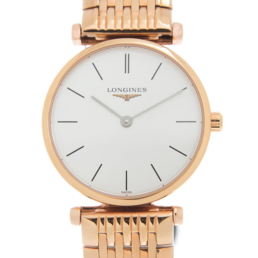 Longines La Grande Quartz White Dial Unisex Watch L42091928 In Gold Tone,pink,rose Gold Tone,white