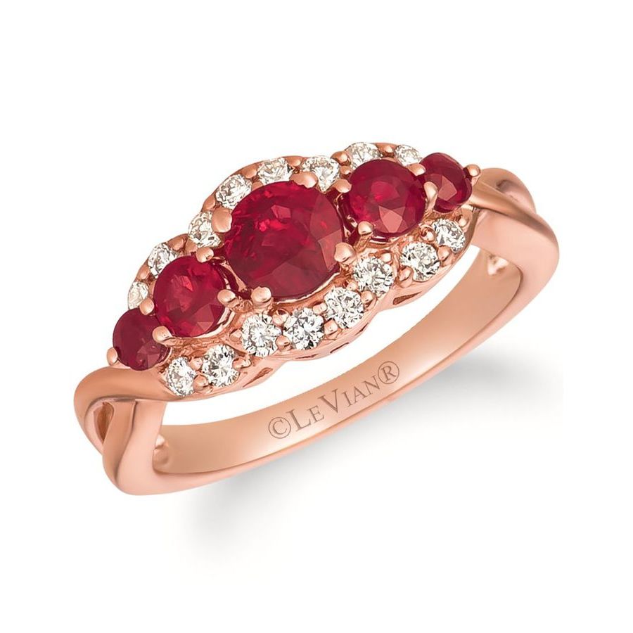 Le Vian Ladies Precious Fashion Ring In 14k Strawberry Gold In Red