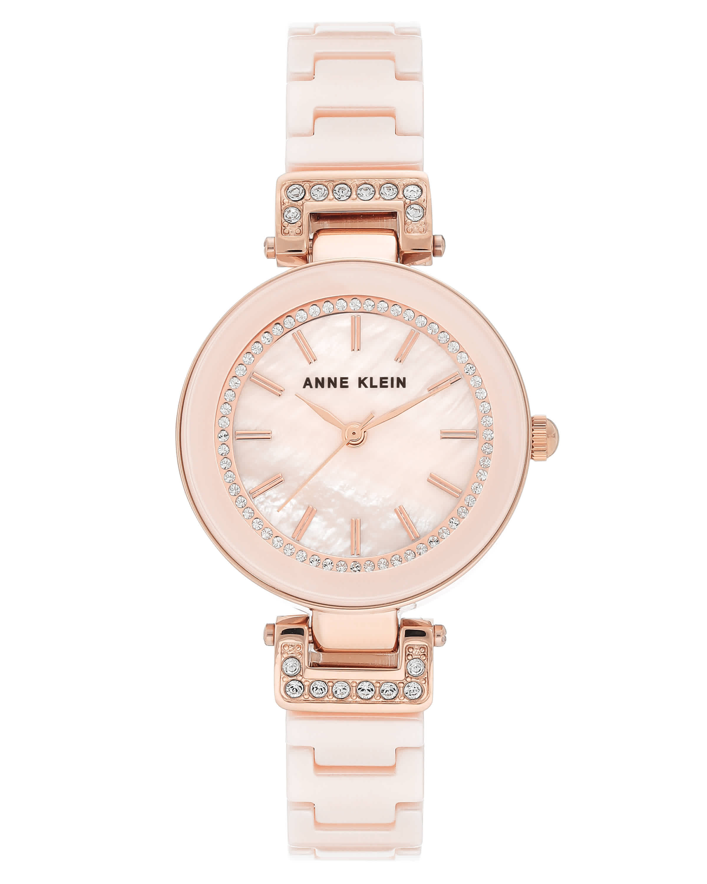 Anne Klein Light Pink Mother Of Pearl Dial Ladies Watch Ak/3480rglp In Gold Tone,mother Of Pearl,pink,rose Gold Tone