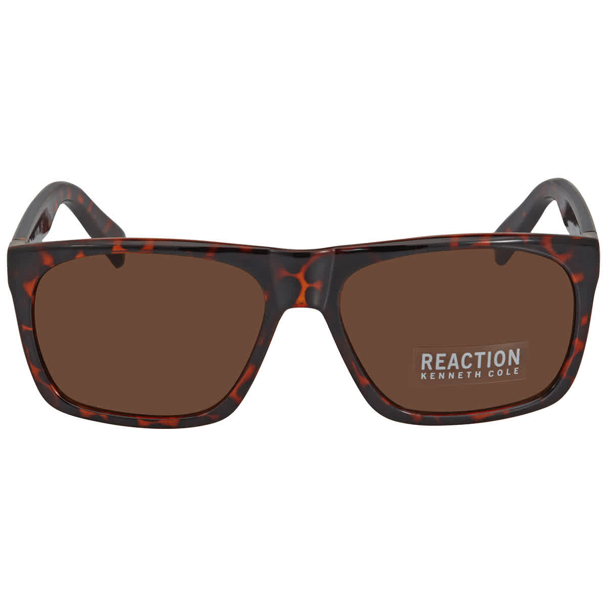 Kenneth Cole Reaction Brown Rectangular Mens Sunglasses Kc2842 52e 57 In Brown / Dark
