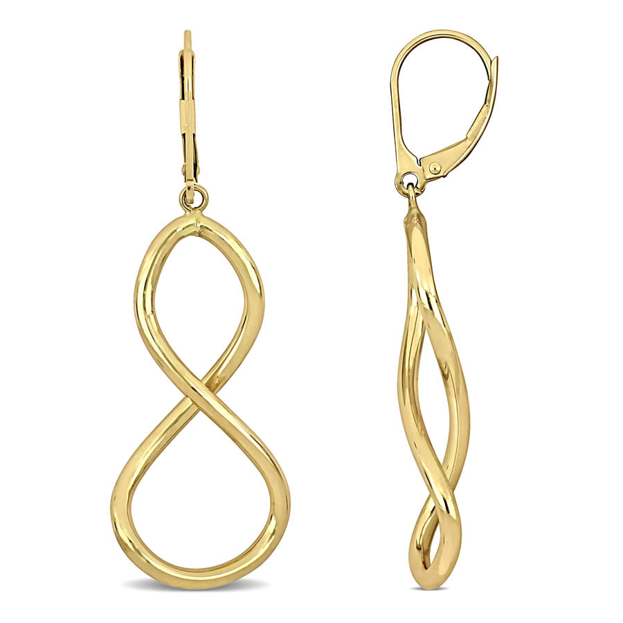 Amour Figure Eight Leverback Earrings In 10k Yellow Gold In Yellow