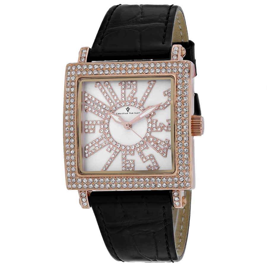 Shop Christian Van Sant Lumina Quartz Silver Dial Ladies Watch Cv0242 In Black / Gold Tone / Rose / Rose Gold Tone / Silver