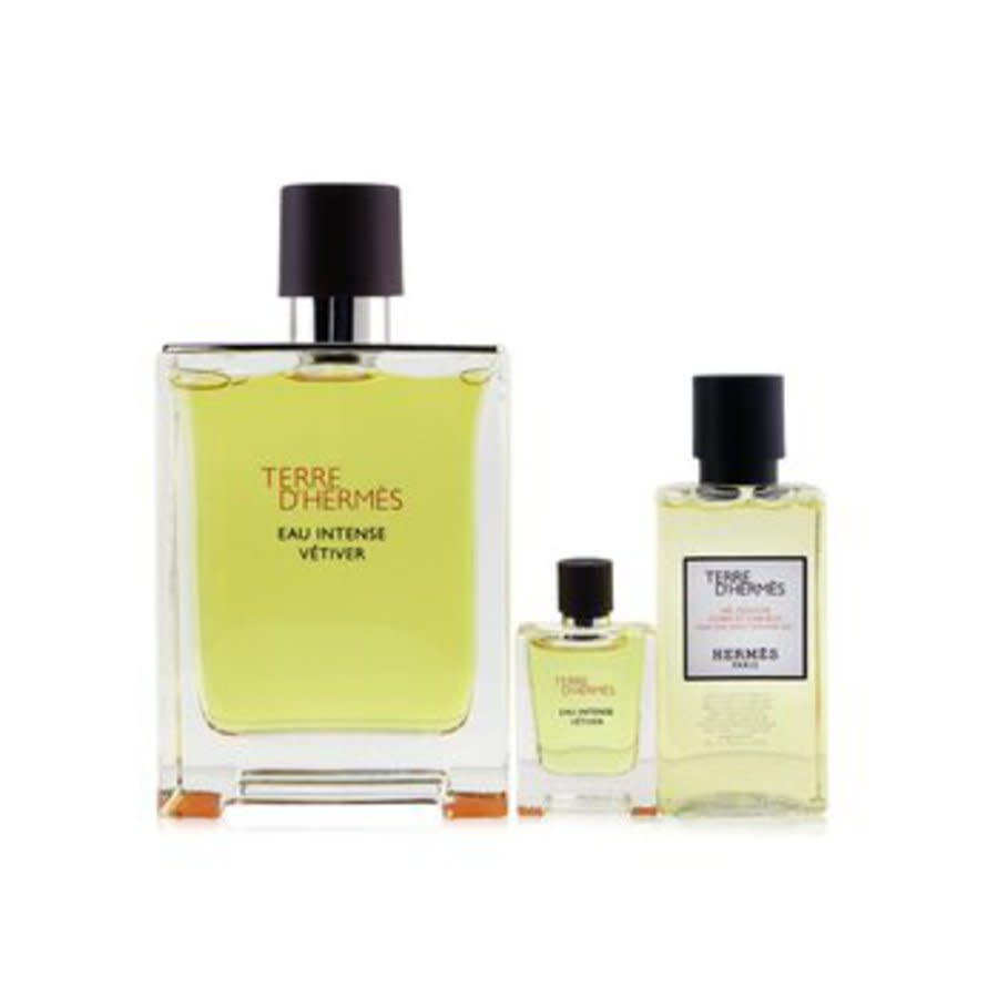 Pre-owned Hermes - Terre D' Eau Intense Vetiver Coffret: Eau De Parfum 100ml/3.3oz + Hair & Body Shower Gel 40m In N,a