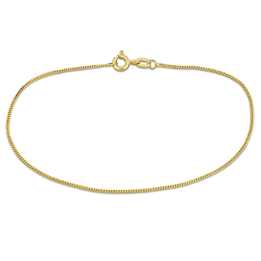 Amour 1mm Diamond Cut Flat Curb Bracelet In 14k Yellow Gold - 9 In In Yellow