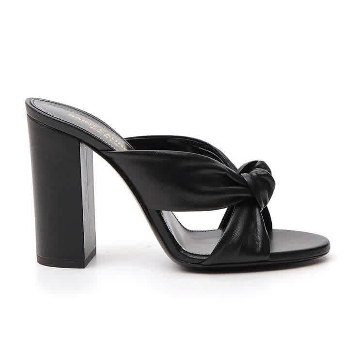 SAINT LAURENT BLACK KNOT DETAIL 110MM SANDALS