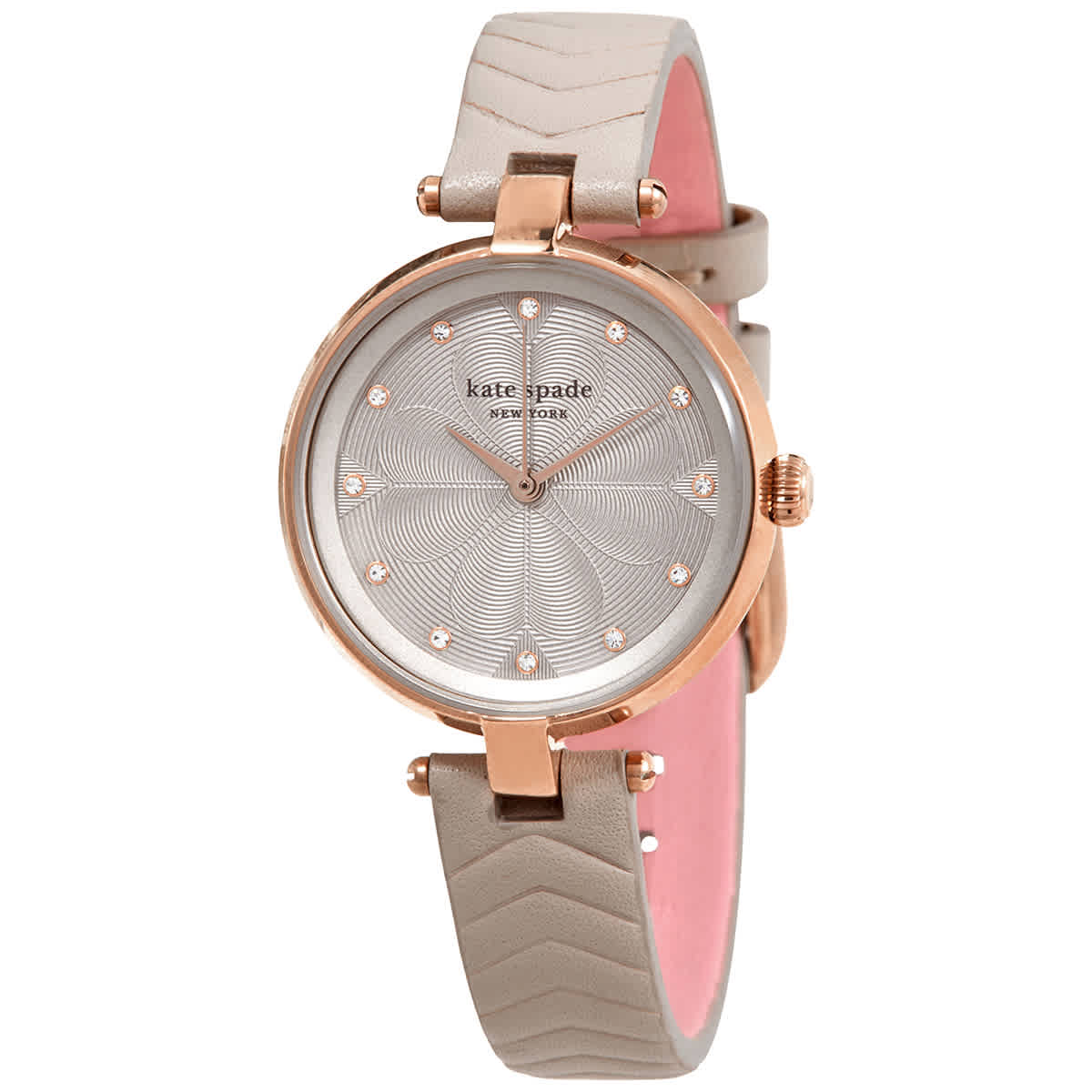 Click to view more detailed imagery on our partner's website Kate Spade Annadale Quartz Crystal Grey Dial Ladies Watch Ksw1575 In Gold Tone,grey,pink,rose Gold Tone