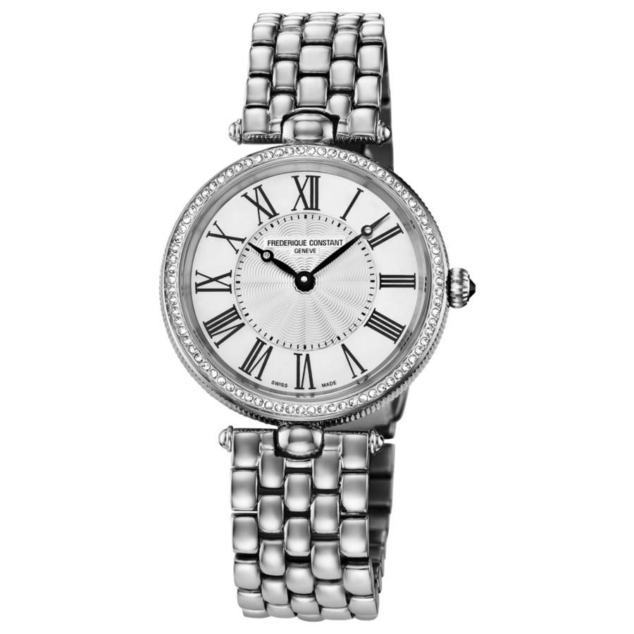 Frederique Constant Art Deco Ladies Quartz Watch Fc-200mpw2ard6b In Black / Mop / Mother Of Pearl