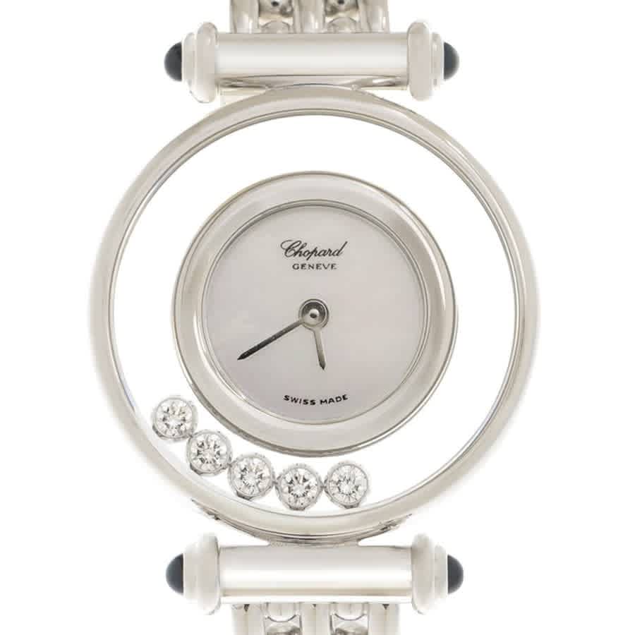 Shop Chopard Happy Diamonds Quartz Silver Dial Ladies Watch 204780 1018 In Gold / Gold Tone / Silver / White