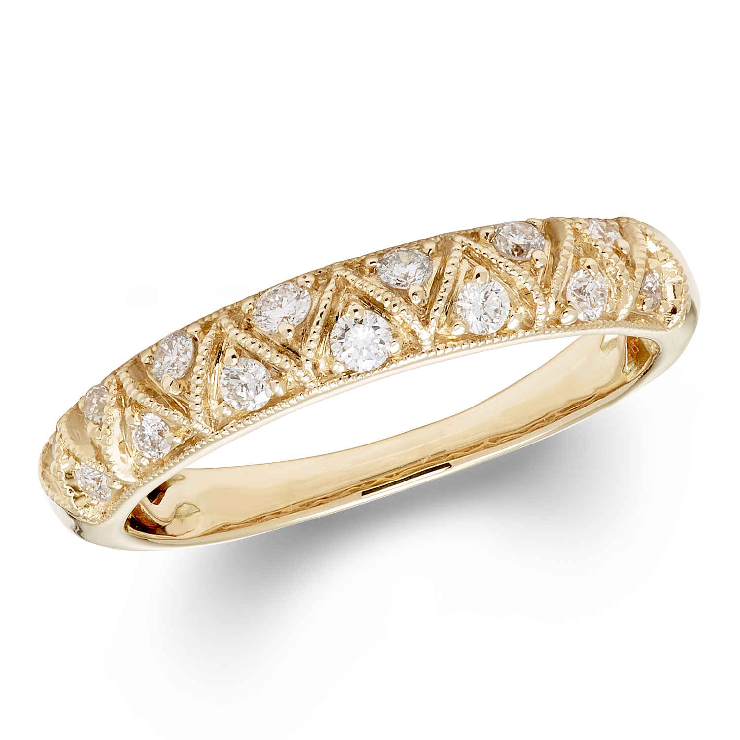 CYA K CERTIFIED DIAMOND WEDDING RING 0.25CT 14K YELLOW GOLD R124101Y-8 SIZE 8