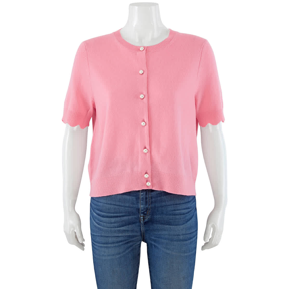 Marc Jacobs Peach Short Sleeved Cashmere Cardigan