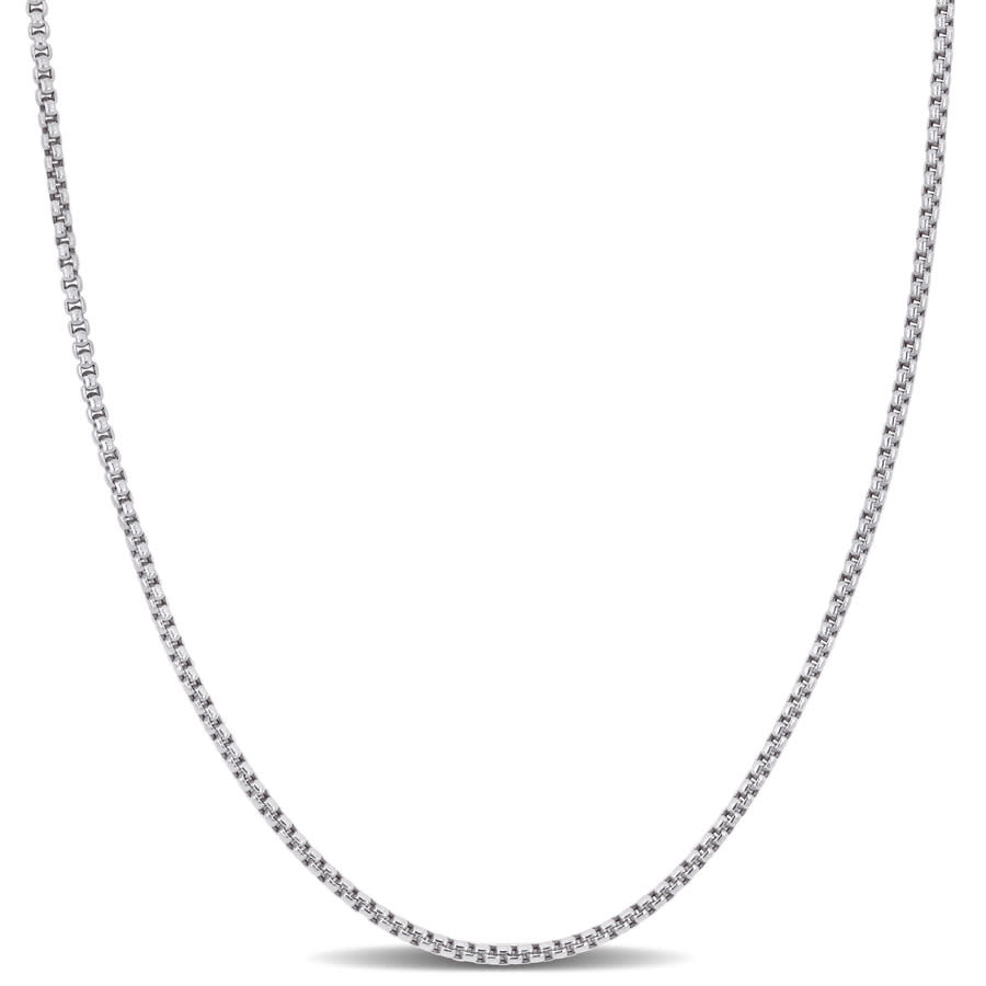 Amour 1.6mm Hollow Round Box Link Chain Necklace In 10k White Gold - 16 In In Yellow