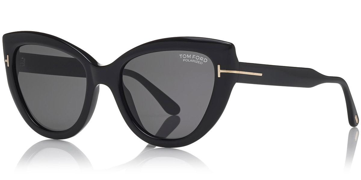 Tom Ford Izzi Acetate Cat-eye Polarized Sunglasses In Black