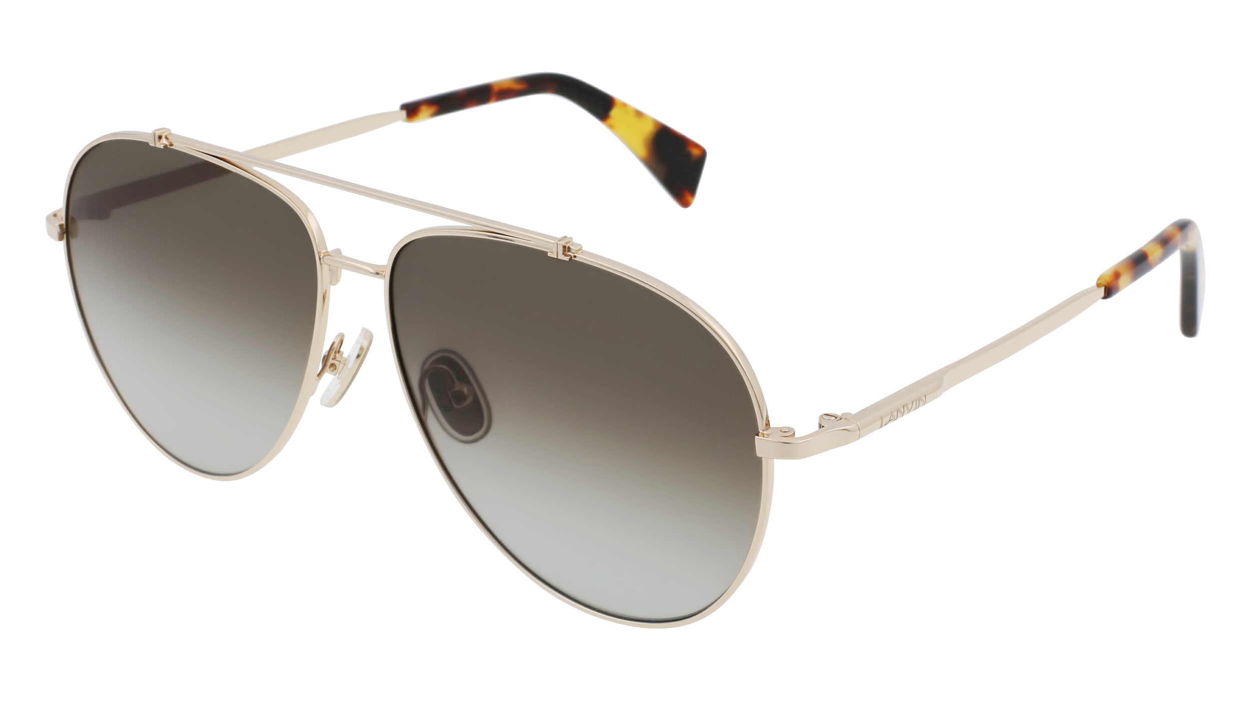 Lanvin Gradient Grey Aviator Unisex Sunglasses Lnv113s 714 61 In Gold / Grey