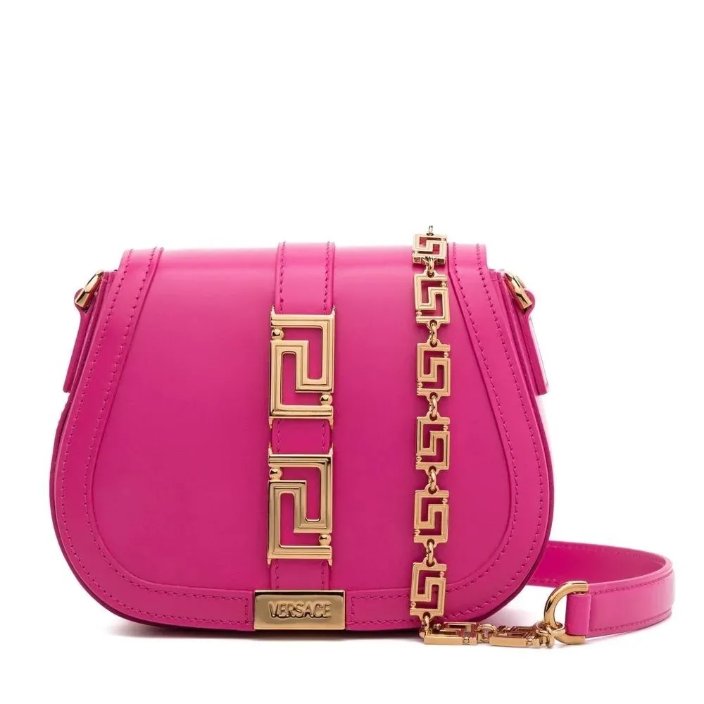 Shop Versace Greca Goddess Small Shoulder Bag - Pink