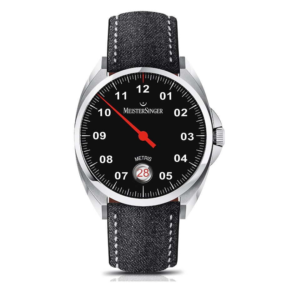 Meistersinger Metris Automatic Black Dial Mens Watch Me 902 In Black,grey,red,silver Tone