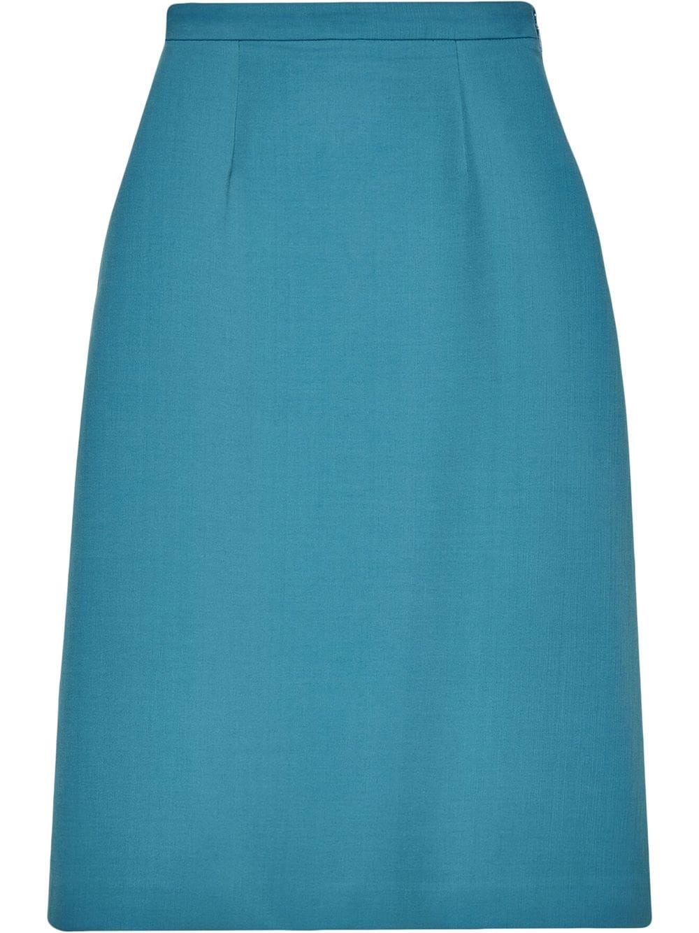 Gucci Mdccxxxiv Print Midi Skirt In Blue