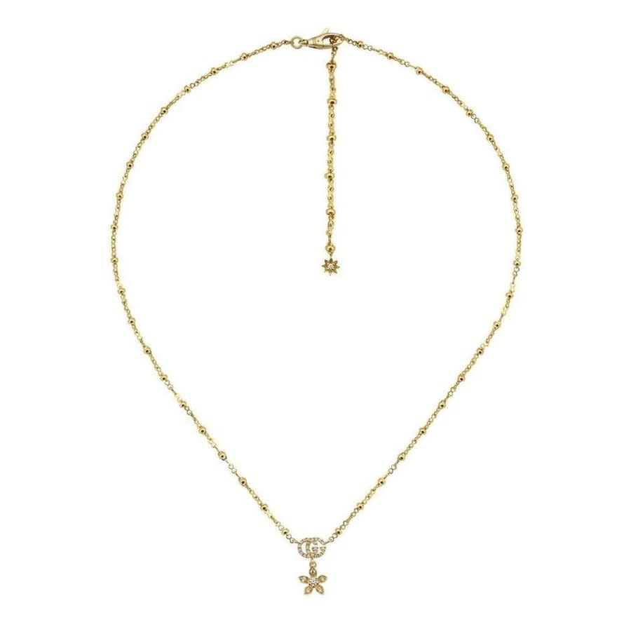 Gucci Flora 18k Necklace With Diamonds In Yellow