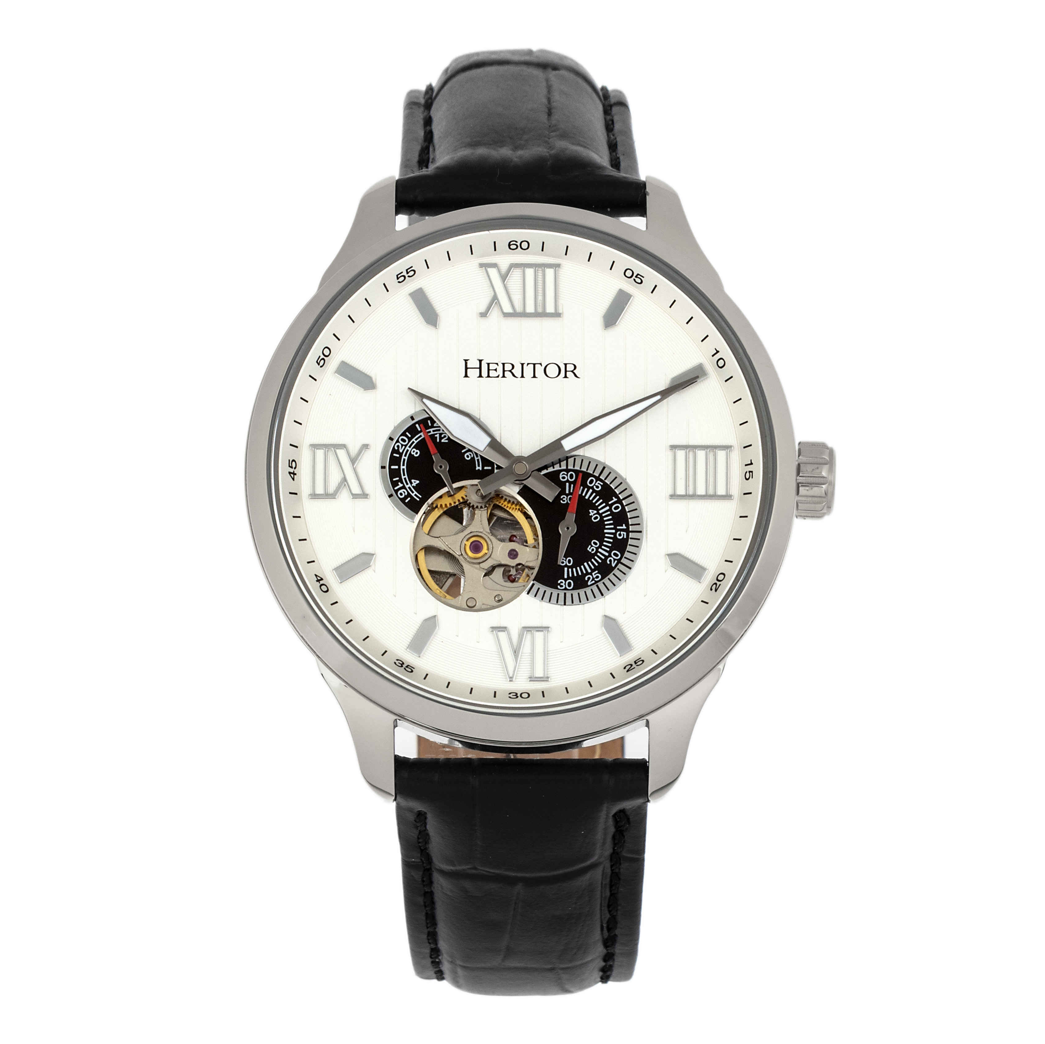 HERITOR HARDING AUTOMATIC WHITE DIAL MENS WATCH HR9001