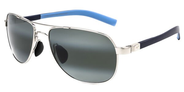 Maui Jim Guardrails Neutral Grey Pilot Unisex Sunglasses 327-17 58 In Blue / Grey / Silver