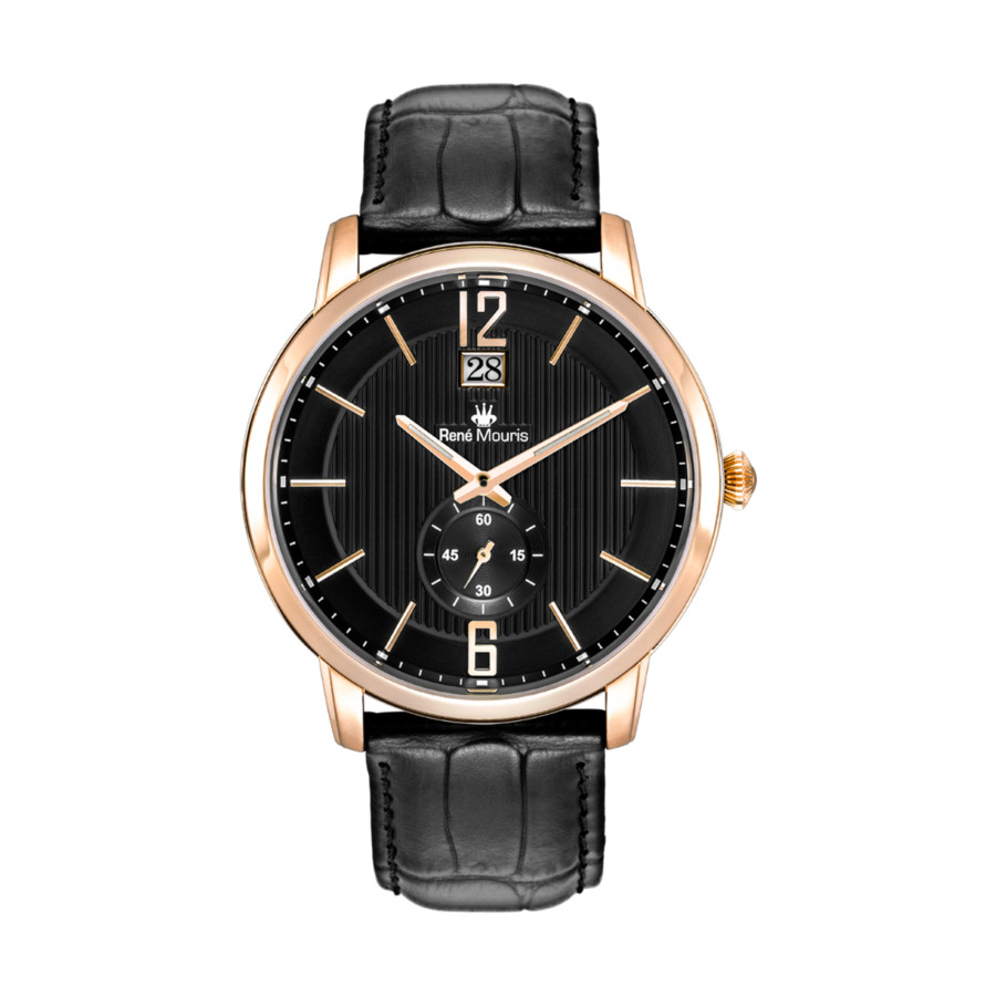 Rene Mouris Executive Black Dial Mens Watch 80101rm5 In Black,gold Tone,pink,rose Gold Tone