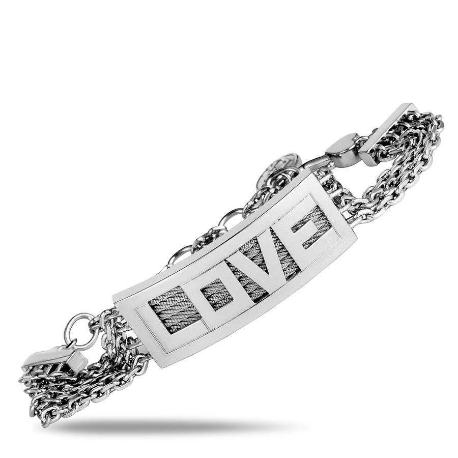 CHARRIOL CHARRIOL FOREVER LOVE STAINLESS STEEL BAR BRACELET