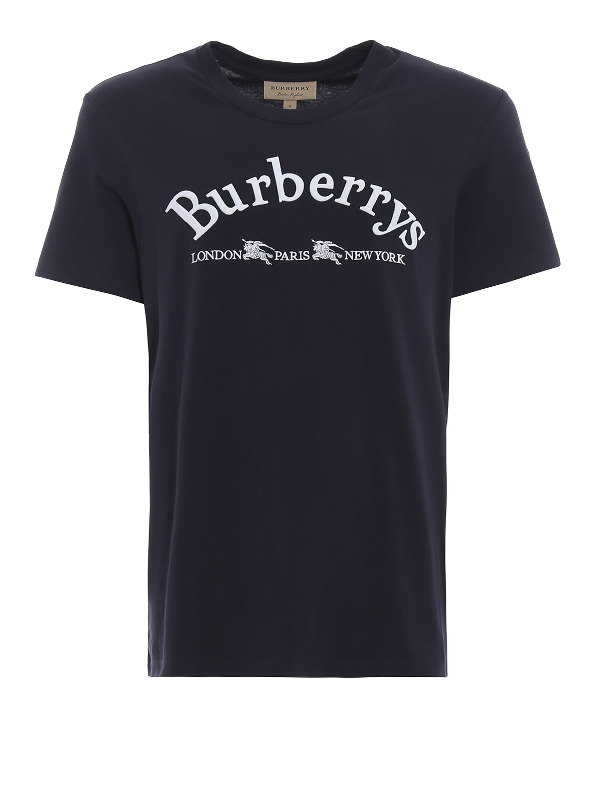 Click to view more detailed imagery on our partner's website Burberry Mens Pairi Logo-print Cotton-jersey T-shirt In Blue