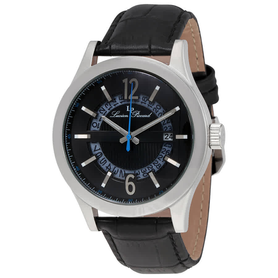 Click to view more detailed imagery on our partner's website Lucien Piccard Oxford Mens Watch Lp-40020-01 In Black,silver Tone
