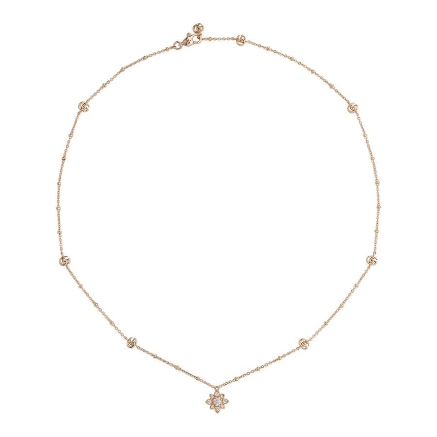 Shop Gucci Flora 18k Rose Gold And Diamond Necklace - Ybb702393001 In Rose Gold-tone