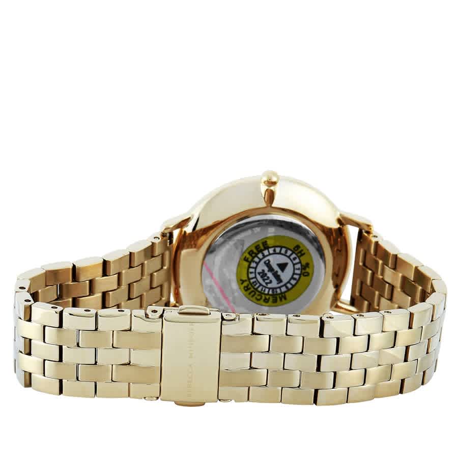 Shop Rebecca Minkoff Major Quartz Crystal Gold Dial Ladies Watch 2200348 In Gold / Gold Tone