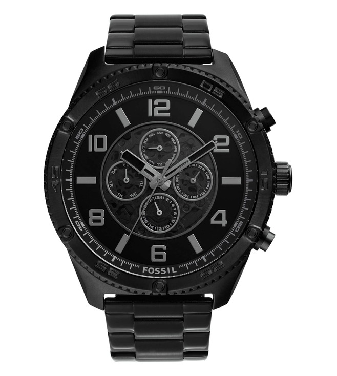 Shop Fossil Brox Automatic Black Dial Men's Watch Bq2668