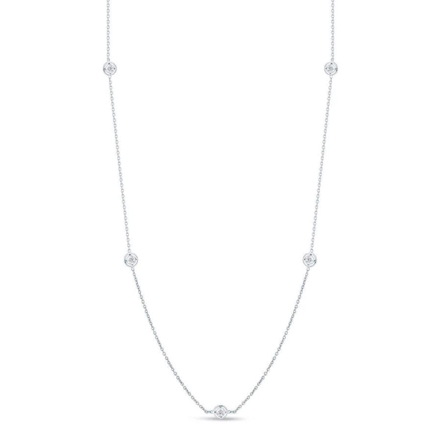 Roberto Coin Diamonds By The Inch 7-station Diamond Necklace 18k White Gold