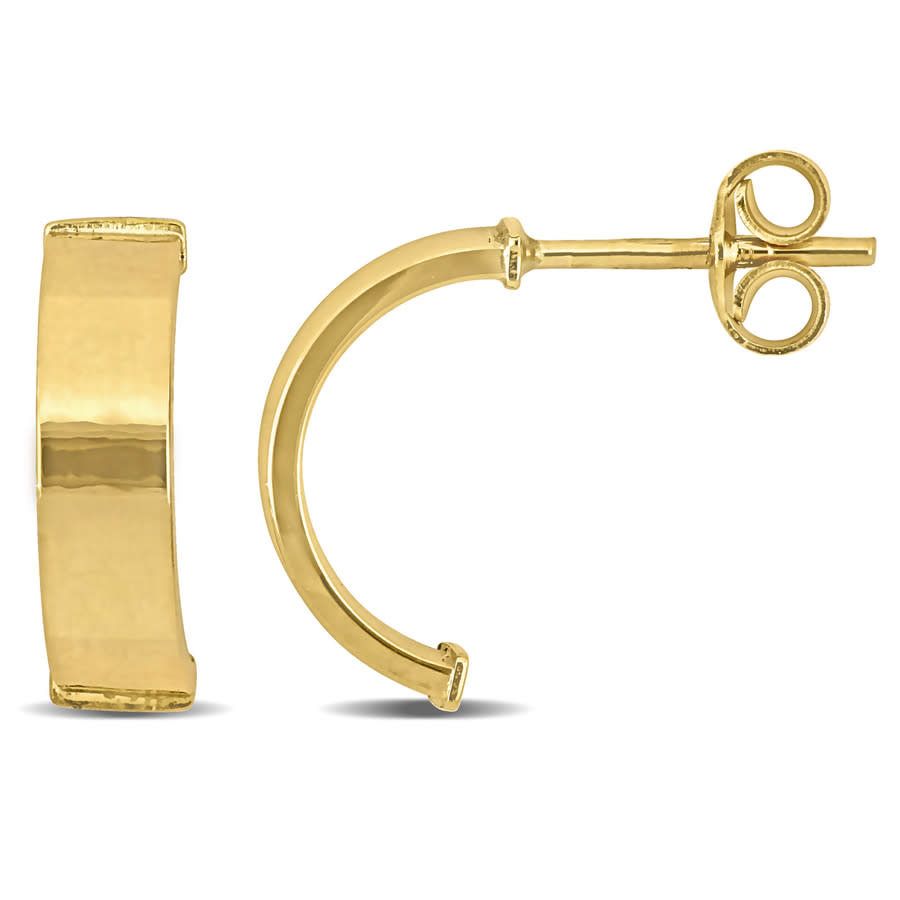 Amour Semi-hoop Earrings In 10k Yellow Gold